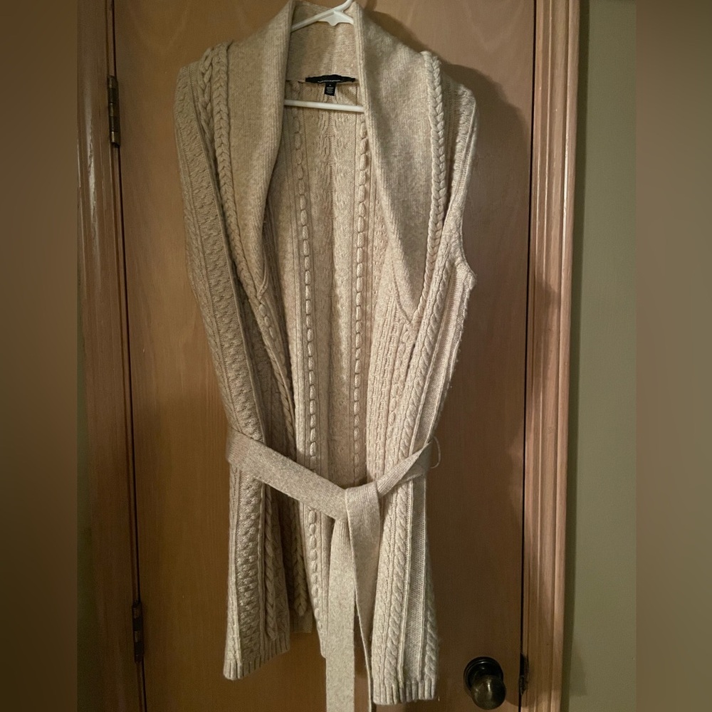 White House black market oatmeal colored vest